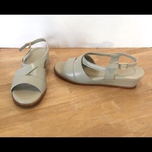 SAS Caress Low Wedge Sling Back Sandal Nude